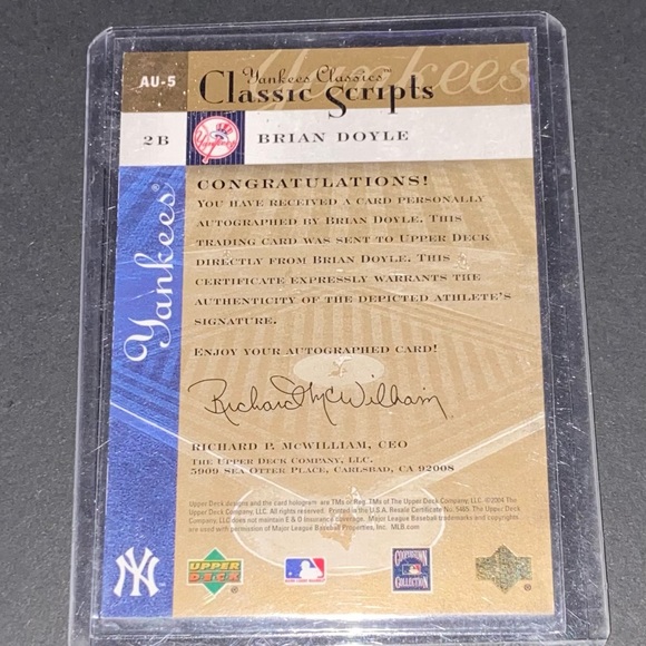 Brian Doyle Autograph card 2004 Upper Deck - Picture 2 of 2